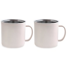 DIYOU 不鏽鋼馬克杯 300ml, 象牙白, 2個