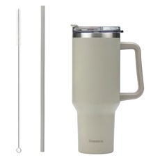 Glasslock Mega手把保溫杯, 1個, 1.2L, 摩卡灰