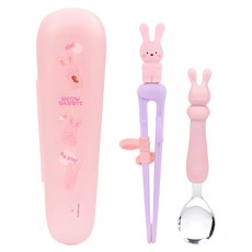 LILFANT Baby's The Stick Max 筷子湯匙盒 3件套, 湯匙 + 筷子 + 餐具盒, 雪兔, 1個
