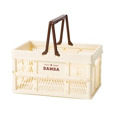 esopoom Damda拼色摺疊收納提籃, 象牙白色, 1個