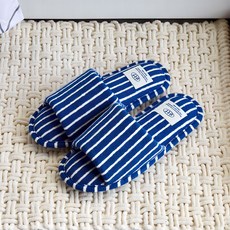 Modern House 週末條紋毛巾拖鞋, 1雙, M(260mm), 藍色