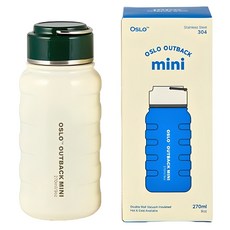 OSLO Outback提把超輕量不鏽鋼迷你保溫瓶, 1個, 270ml, 白色