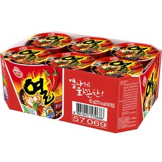 OTTOGI 不倒翁 碗裝辛辣拉麵 62g, 6入