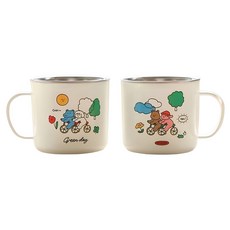 Dailylike My Buddy不鏽鋼馬克杯 300ml 2件組, Green day, 1套