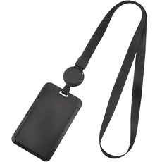 UHOO Standard Living 基本款伸縮扣環員工證件套, 黑色, 1個