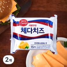 서울우유치즈 체다 슬라이스 치즈 15매입, 2개