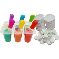 danbinain 美術顏料遊戲滴管 6入 + 6孔支架 + 化妝棉 50片 + 壓縮毛巾 40入