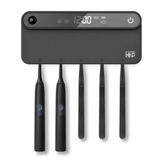 아이이피 UVC 스마트 무선 자동 칫솔살균기, i200, 블랙