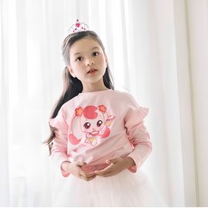 이모션캐슬 여아용 알쏭달쏭 캐치티니핑 하츄핑 프릴 긴팔 티셔츠
