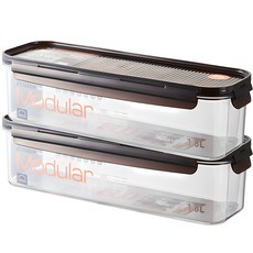 LocknLock 樂扣樂扣 Bisfree Modular長方形保鮮盒, 1.8L保鮮盒, 2個