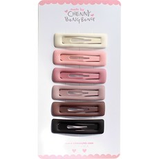 CHENNY BONGBONG 柔色霧面長方形髮夾組