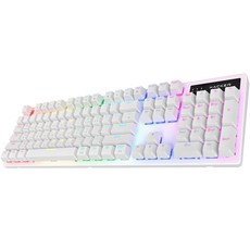 ABKO 可替換鍵盤軸彩虹動感LED有線機械式鍵盤, 白色, K560, 青軸