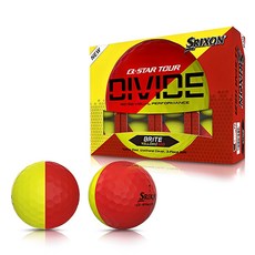 SRIXON Q-Star Tour Divide 3層PU高爾夫球, 12顆, 1盒, 紅色 + 黃色