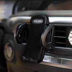 KELIMA 一鍵式車用出風口手機支架, 黑色, 1個