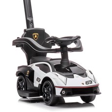 맘스아이 무소음 바퀴 람보르기니 푸쉬카, 화이트, 1개