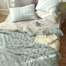 PRIELLE 刺繡水洗聚脂纖維換季被, 薄荷綠