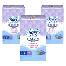 바디피트 코튼 팬티라이너 라벤더향, 롱, 40개입, 3개