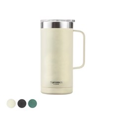 텀블락 글라스락 플레인 머그 텀블러 500ml, 아몬드밀크, 1개