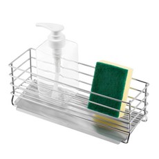 comet 居家304不鏽鋼菜瓜布架+按壓瓶 菜瓜布, 單一顏色, 1套