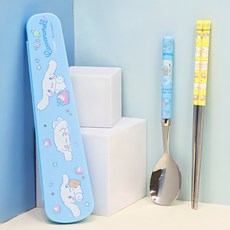 LiLFANT 兒童餐具盒組 大耳狗款, 混色, 湯匙+筷子+收納盒, 1組