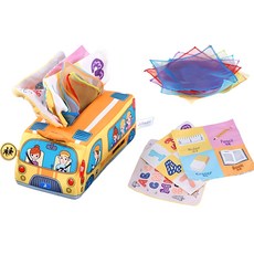 jollybaby 神奇面紙盒 觸覺發展玩具組, 1 校車神奇面紙盒