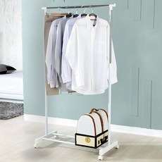 LIVENS 單桿移動式1層衣架, 白色, 1組