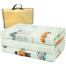 AMADA 3단 엠보싱 매트 중형 + 전용가방, 런던민트