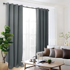 Comet 隔熱遮光打孔式窗簾, 炭灰色