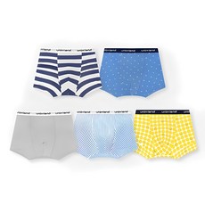 unifriend 男童款花紋四角內褲 5件組