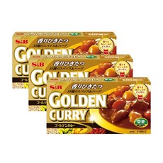S&B Golden Solid Curry 中辣, 198g, 3盒