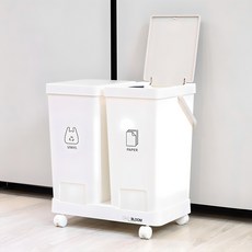 DAILY BLOOM 一鍵式分類回收桶 20L 2入, 白色