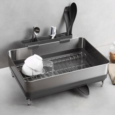 4BNK 高級框架盤子乾燥架盤子乾燥架, 1層, 深灰色, 1個