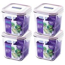 Glasslock 格拉氏洛克 紫色方形密封保鮮盒, 920ml, 4個