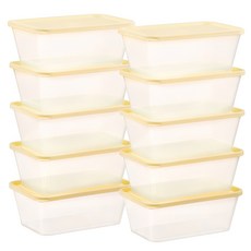 comet Kitchen可重複使用保鮮盒+蓋子組 奶油黃色 900ml, 保鮮盒+蓋子, 10組