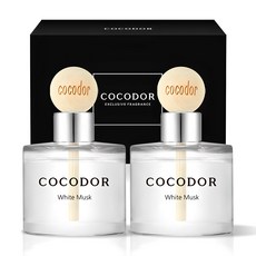 코코도르 우드볼 차량용 디퓨저 50ml 2개입, 화이트머스크, 1개