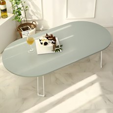 스토리퍼니쳐 국내생산 E0 LPM 7파이 지문방지 비스포크 테이블 타원, 민트그레이