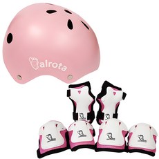 Balrota 孩童可調整式安全帽+護具組, 粉色