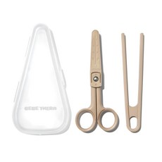 베베테라 휴대용 세라믹 집게랑 가위랑 세트, 바닐라브라운, 1세트