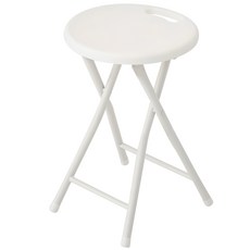 comet 居家圓形提把折疊凳, 白色, 1個