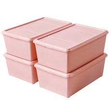 아이리스 쁘띠 컬러 리빙박스, 파스텔핑크, 12L, 4개
