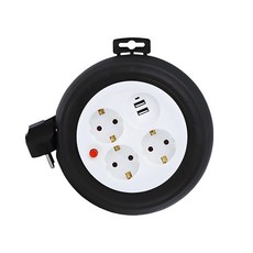 LUGBOX 圓形 USB 3孔延長線 LUG-G03MU, 3m, 黑色, 1個