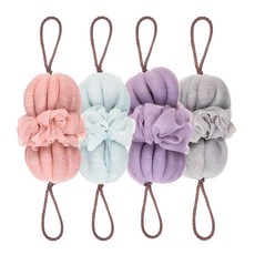 comet 家用長形沐浴球 4款, 粉紅色, 淺藍色, 紫色, 灰色, 4入, 1套