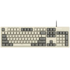 ABKO K517 復古機械式遊戲有線一般型鍵盤, 復古米色, 茶軸