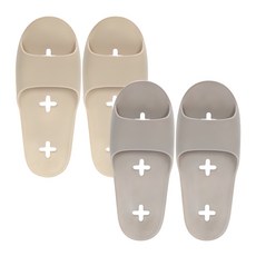 SHABATH 韓國製不卡門輕薄浴室拖鞋2件組, 淺灰色 + 沙米色, 1個