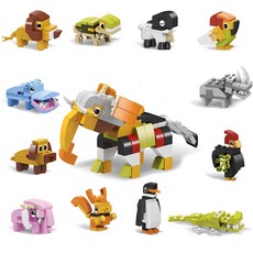 媽媽的眼睛動物朋友積木 12 件套, 混色