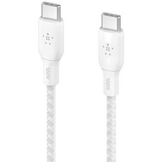벨킨 부스트업 브레이디드 C타입-C타입 초고속 충전 케이블 100W PD CAB014bt2M, 2m, 1개, 화이트(CAB014bt2MWH)