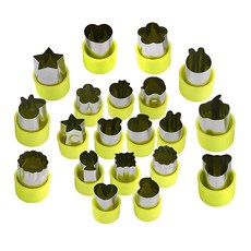 可愛蔬菜切模 大8種 + 小12種組合, 單一顏色, 1套