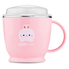 Edison 防漏不鏽鋼吸管把手杯 180ml, 1個, 小白兔