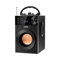 컴스 포터블 블루투스 스피커, HT224, 블랙