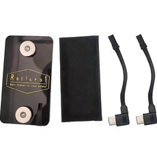 RATIONAL 機車磁吸充電板 + C型轉接頭 2入組, 黑色, 單一商品